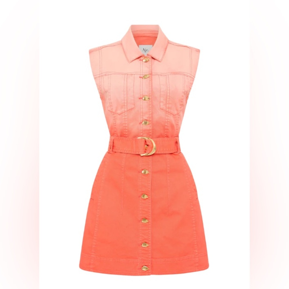 AJE orange denim dress